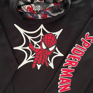 Spider-Man Adult Size Zip Up with Optional lined Hooded Jacket image 5