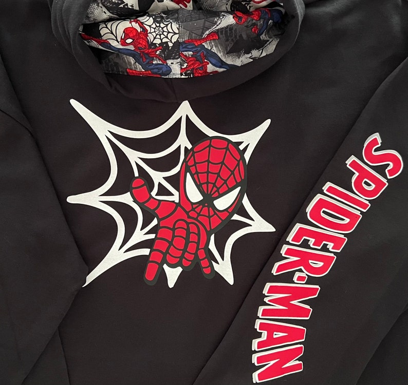 Spider-Man Adult Size Zip Up with Optional lined Hooded Jacket image 5