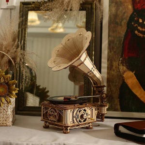 DIY Gramophone 3D Wooden Puzzle Model Kit for Adults to Build Creative ...