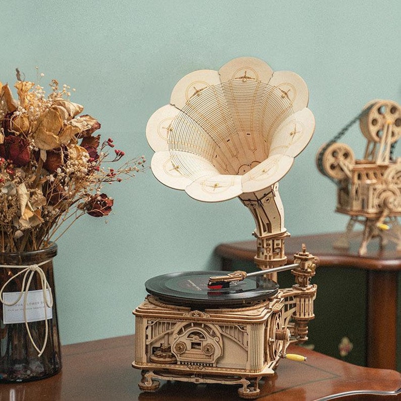 DIY Gramophone 3D Wooden Puzzle Model Kit for Adults to Build Creative ...