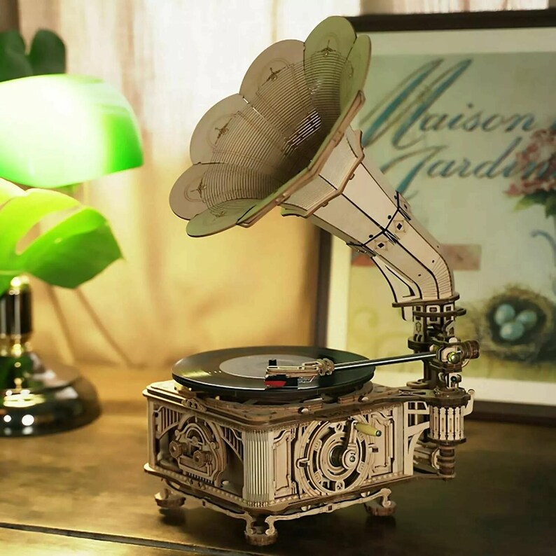 DIY Gramophone 3D Wooden Puzzle Model Kit for Adults to Build Creative ...