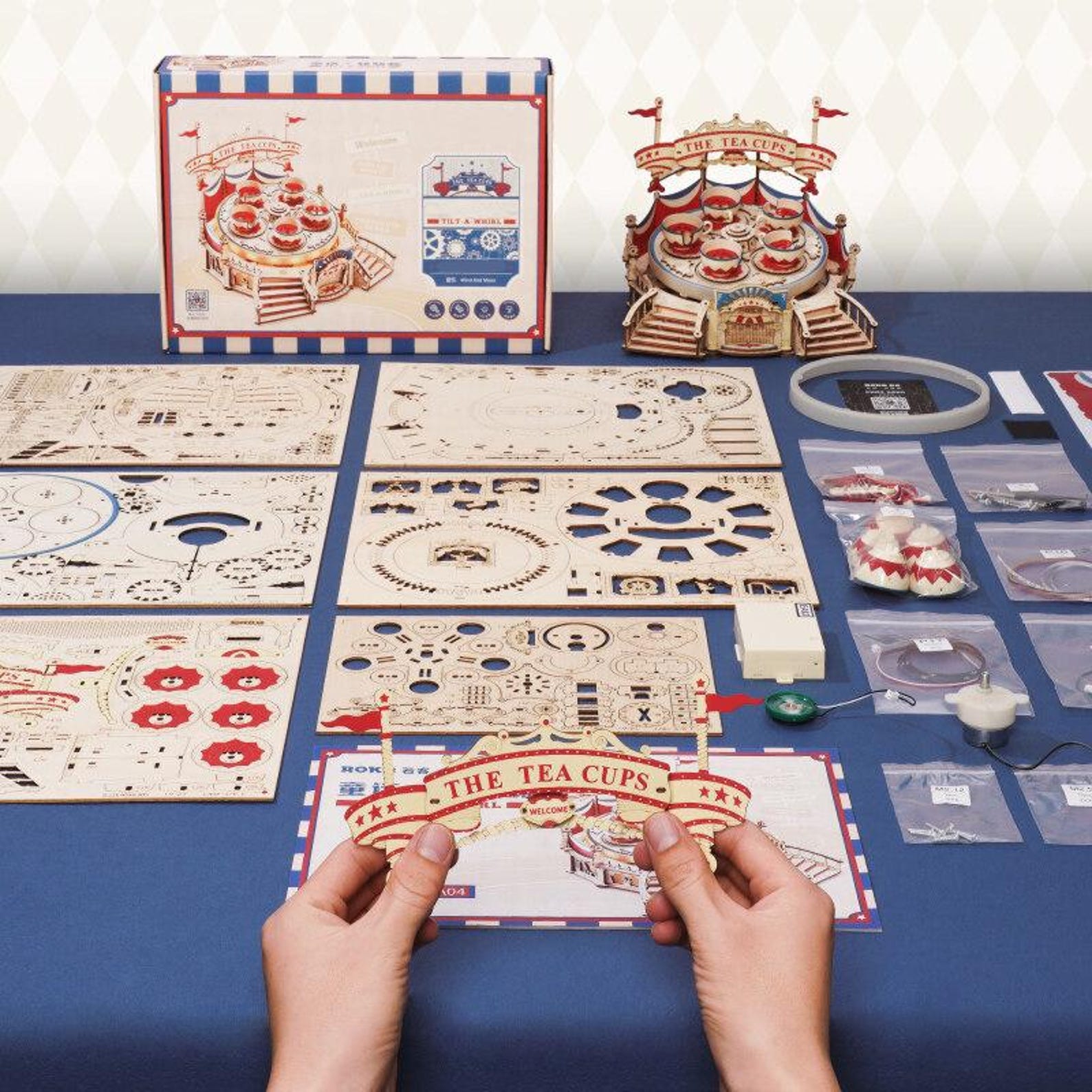DIY Wooden Puzzle 3D Assembly Kit Brain Teaser Puzzle Gift for Adults ...