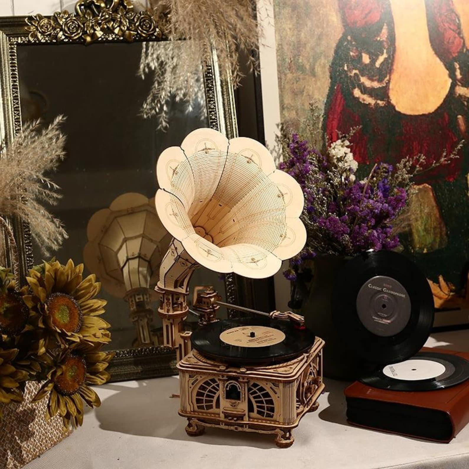 DIY Gramophone 3D Wooden Puzzle Model Kit for Adults to Build Creative ...