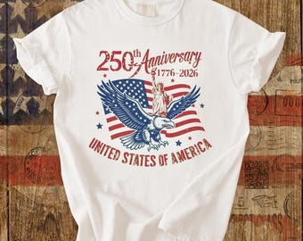 Camiseta del 250 aniversario de Estados Unidos 1776-2026, Camiseta histórica del patrimonio estadounidense, Camiseta del 250 aniversario de EE. UU. 1776-2026 Águila patriótica 4 de julio