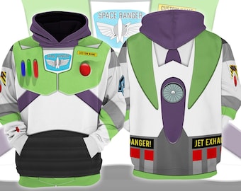 Personalized Toy Story Buzz Lightyear Full Over Print Hoodie, Space Ranger, Buzz Lightyear Cosplay Sweatshirt, Toy Story Costume Shirt