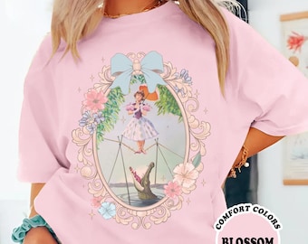 Vintage Flower Tightrope Walker T-shirt,  Tightrope Girl The Haunted Mansion Shirt, Halloween Party 2025, Family Vacation Trip Shirt