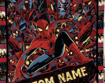 Personalized Superhero Blanket | Spiderman Fleece Blanket | Spiderman Birthday Theme Party | Spiderman Blanket for Kids