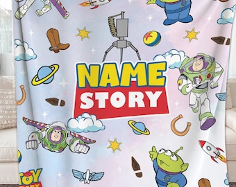 Personalized Toy Story Fleece Blanket, Disneyland Blanket, Home Decor, Toy Story Characters Blanket, Buzz Lightyear, Personalized Blanket