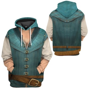 Flynn Rider Rapunzel Costume Cosplay T-Shirt, Flynn Rider 3D Hoodie, Tangled Princess Costume, Halloween Costume Shirt, Men Cosplay Tee