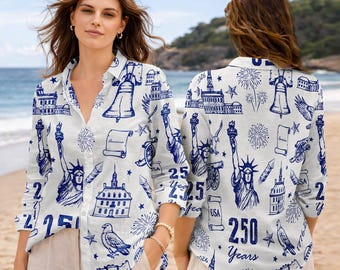 USA Anniversary Shirt, Retro Patriotic Women Top, Celebrate Anniversary Long Sleeve Shirt, 1776 Blouse Shirt, Patriotic Gift