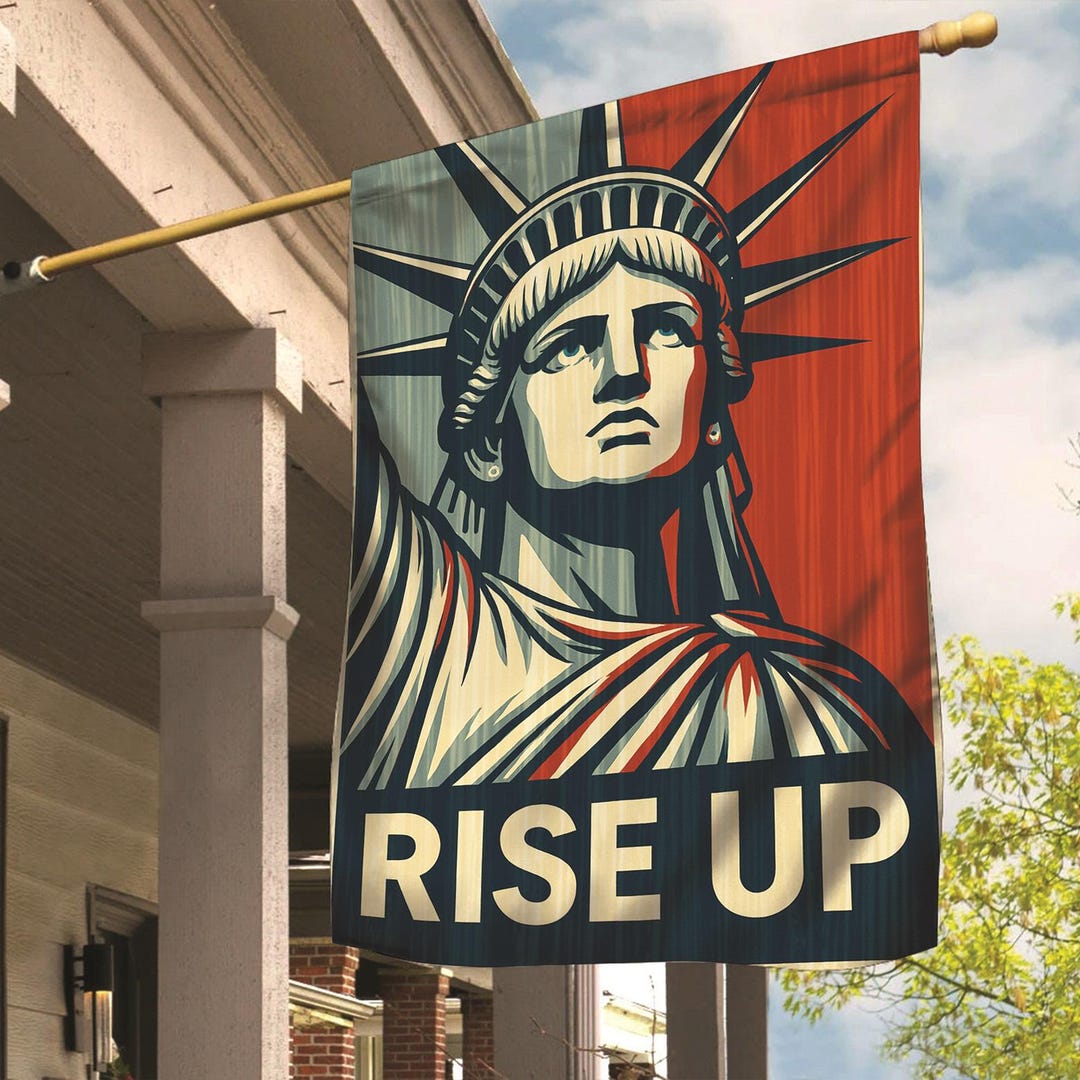 Step Flag And Rises Statue of Liberty Rise up Flag, Resistance Flag, Political Protest Yard ...