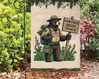 Resist Bear Anti-Trump Garden Flag, Subtle F*ck Trump Garden Flag, Foxtrot Delta Tango Flag, Subtle FDT Flag, Democrat Gift