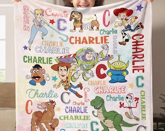 Custom Name Toy Story Fleece Blanket | Toy Story Woody Buzz Lightyear | Birthday Boy Blanket | Toy Story Blanket | Baby Name Blanket