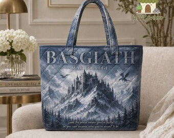 Basgiath War College Shoulder Bag Book Quilted Bag, Basgiath War College, Fourth Wing, Violet Sorrengail, Xaden Riorson, Fantasy Book Dragon