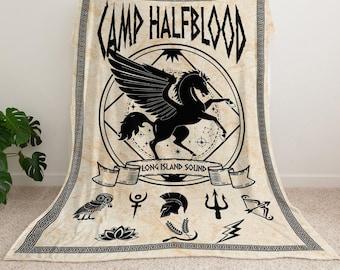 Camp Halfblood Blanket, Percy Jackson Fleece Blanket, Percy Jackson and the Olympians, Rick Riordan Bookish, Greek Mythology Blanket