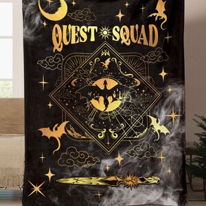 Quest Squad Onyx Storm Blanket, Fourth Wing Blanket, Onyx Storm Quest Squad Broccoli, Ridoc Romantasy Fan Gift, Dragon Rider Bookworm Gifts Bild 1