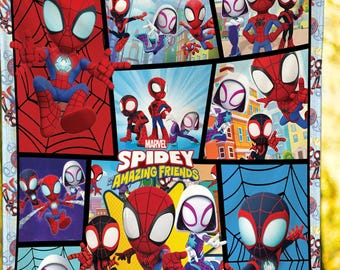 Personalized Spidey and His Amazing Friends Blanket | Amazing Friends Fleece Blanket | Spiderman Birthday Blanket | Spiderman Blanket