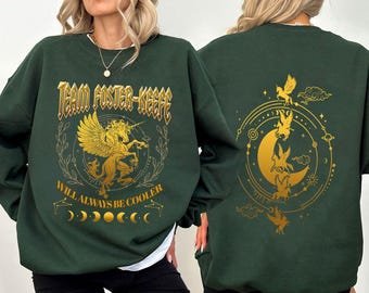 Team Foster-Keefe Two-sided Sweatshirt, Keeper of the Lost Cities Shirt, Shannon Messenger, Foxfire Academy Shirt, KOTLC, Bookish Sweater