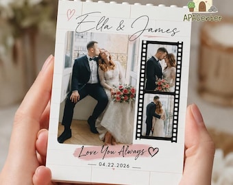 Custom Anniversary Photo Gift, Love You Always Keepsake, Custom Couple Photo Building Block, Wedding Birthday Gift For Couples