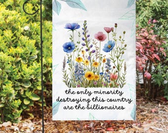 Resist Capitalism Flag Anti Trump Garden Flag Retro Floral Feminist Yard Sign Pro Choice Protest Gift Leftist FDT Flag
