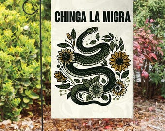 Chinga La Migra Yard Flag, Immigration Rights Flag, Progressive Political, Activist Flag, Abolish ICE Flag, Protest Sign, Anti Trump