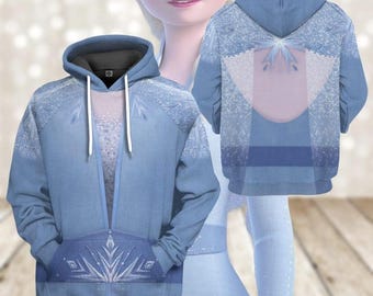 Elsa Frozen Halloween Costume Hoodie, Queen Elsa Cosplay Costume Sweatshirt, Disneyland Cosplay Costume, Halloween Cosplay Hoodie