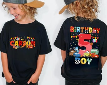 Personalized Cars Birthday Shirt, Lightning McQueen Birthday T-shirt, Custom Birthday Boy Shirt, Cars Shirt, Family Birthday Shirt