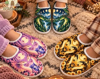 Wings of Fire Pantala Dragon Slippers, SilkWing HiveWing LeafWing Collection, Cozy Fleece Lined Fantasy House Shoes