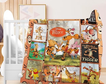 Tigger Blanket | Winnie The Pooh Tigger Fleece Blanket | Winnie The Pooh Birthday Gifts | Tigger Christmas Gifts | Pooh Bear Blanket