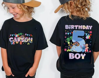 Personalized Stitch Birthday Shirt, Lilo and Stitch Birthday T-shirt, Custom Birthday Boy Shirt, Stitch Shirt, Family Birthday Shirt