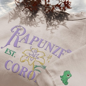 Embroidered Rapunzel Princess Tangled Shirt, Tangled Rapunzel Pascal Shirt, Princess Crewneck Sweatshirt, Disneyland Embroidered Shirt