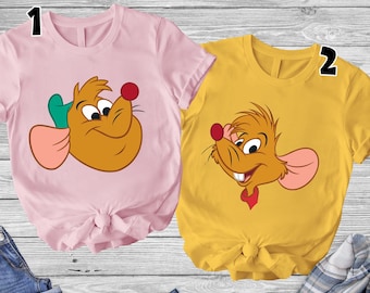 Cinderella Gus and Jaq Big Face Costume T-shirt, Disneyland Halloween Costume for Family Group, Animal Kingdom Costume,Halloween Group Shirt