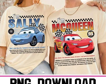 Cars Lightning Mcqueen and Sally Png Bundle, I'm Lightning Sally Cars Png, Cars Movie Clipart, Sally Carrera Png, Lightning Mcqueen Png