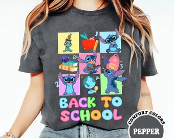 Comfort Colors Stitch Back to School Shirt, Stitch First Day of School Shirt, Back to School Teacher Shirt, Kindergarten Shirt