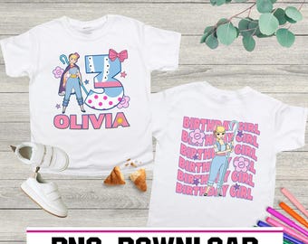 Personalisierte Toy Story Geburtstagskind Png, Toy Story Bo Peep Geburtstag, Disneyland Toy Story Geburtstagsparty, Sublimationsdesign Download