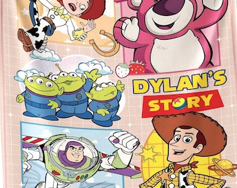 Custom Name Toy Story Blanket, Disneyland Toy Story Blanket, Woody Buzz Jessi Blanket, To Infinity and Beyond, Toy Story Birthday