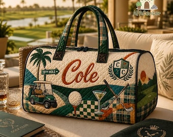 Custom Golf Duffle Bag, Custom Golf Gym Bag, Golf Player Sports Duffle, Golf Weekender Bag, Golf Travel Bag, Gift for Golfer Men