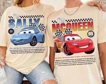 Vintage Cars Matching Shirt, Lightning Mcqueen and Sally Couple T-shirt, I'm Lightning Sally Cars Shirt, Cars Movie Shirt