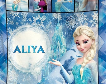 Personalized Frozen Elsa Queen Fleece Blanket | Elsa Queen Blanket | Frozen Movie Blanket | Elsa Queen Christmas Blanket | Frozen Blanket