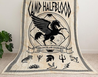 Camp Halfblood Blanket, Percy Jackson Fleece Blanket, Percy Jackson and the Olympians, Rick Riordan Bookish, Greek Mythology Blanket