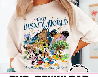 DisneyWorld: El lugar más mágico de la Tierra, Mickey y sus amigos: Reino Mágico (impresión PNG), Viaje familiar a Disney 2025, Descarga de Disneyworld