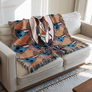 Personalized Sally The Nightmare Before Christmas Woven Blanket, Custom Name Blanket, Nightmare Christmas Blanket, Halloween Christmas Gifts 画像 2