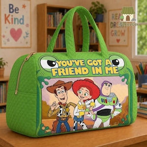 Toy Story Inspired Kids Travel Bag, You've Got A Friend In Me Duffel Bag, Cartoon Character Overnight Bag, School Travel Weekender Gift image 1