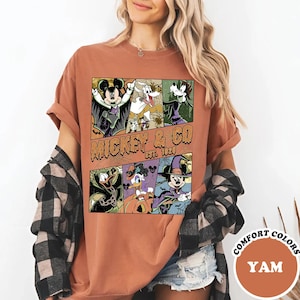 Comfort Colors Mickey & Co Halloween Est.1928 T-shirt, Mickey Not So Scary, Mickey Minnie Donald Daisy Goofy Pluto Halloween Party Tee