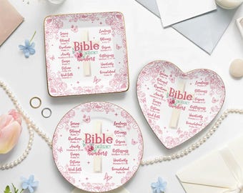 Bible Emergency Numbers Ring Plate, Jewelry Dish With Bible Verses, Religious Gift, Christian Ring Dish