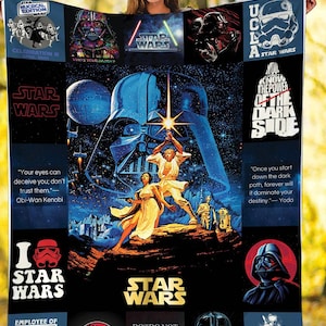 The Mandalorian Darth Vader Baby Yoda Blanket | Christmas Blanket | Fleece Blanket | Christmas Gift | Custom Gift Bild 1