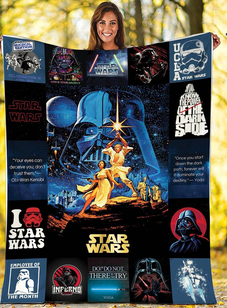 The Mandalorian Darth Vader Baby Yoda Blanket | Christmas Blanket | Fleece Blanket | Christmas Gift | Custom Gift Bild 1