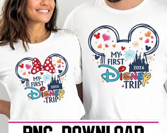 Custom My First Disneyland Trip 2026 PNG, Mickey Minnie Couple png, Family Trip 2026, Disneyland Vacation Family Download