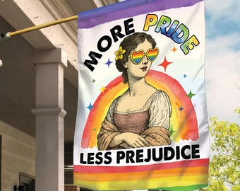 Garden Flag More Pride Less Prejudice LGBTQ Ally Yard Sign LGBTQ Pride Gift Gay Lesbian LGBTQ Support