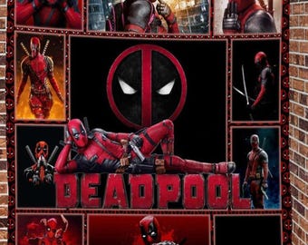 Deadpool Fleece Blanket, Deadpool Blanket, Superhero Fan Quilt Blanket, Deadpool 3, Superhero Blanket, Avengers Blanket